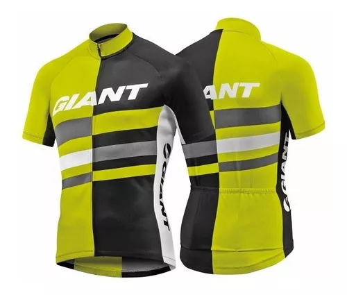 تیشرت دوچرخه سواری جاینت زرد مشکی مدل Giant Pursue SS Jersey Yellow